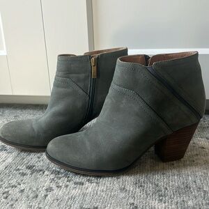 Blue Leather Booties